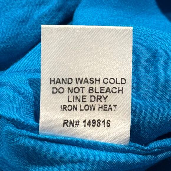 NWT Yllw Dress Bell Sleeve Boho Festival 70s Statement Ethereal Mini Blue Large - Picture 6 of 8